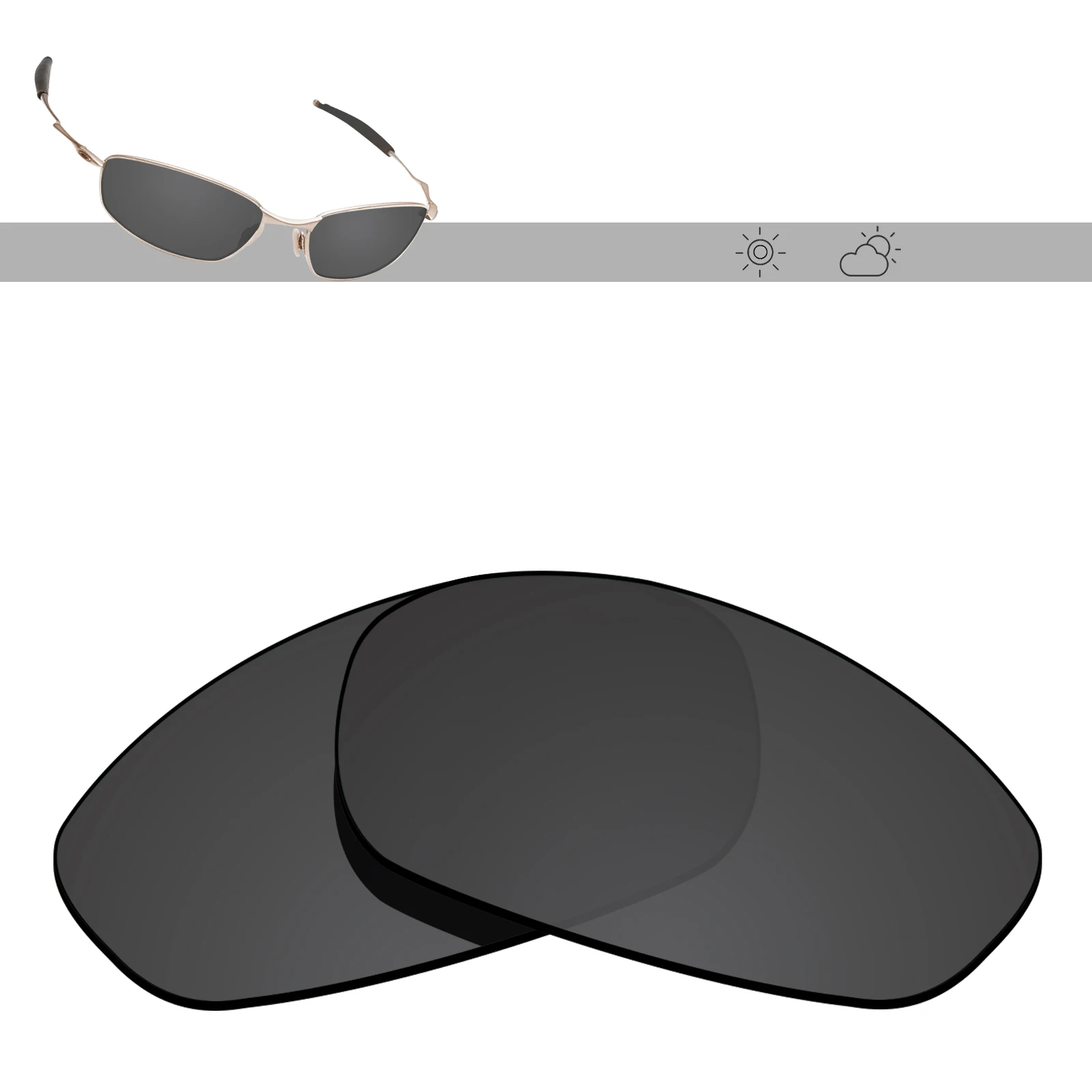 Glintbay Polarized Replacement Sunglasses Lenses for Oakley Whisker OO4141 60mm -Multiple Options