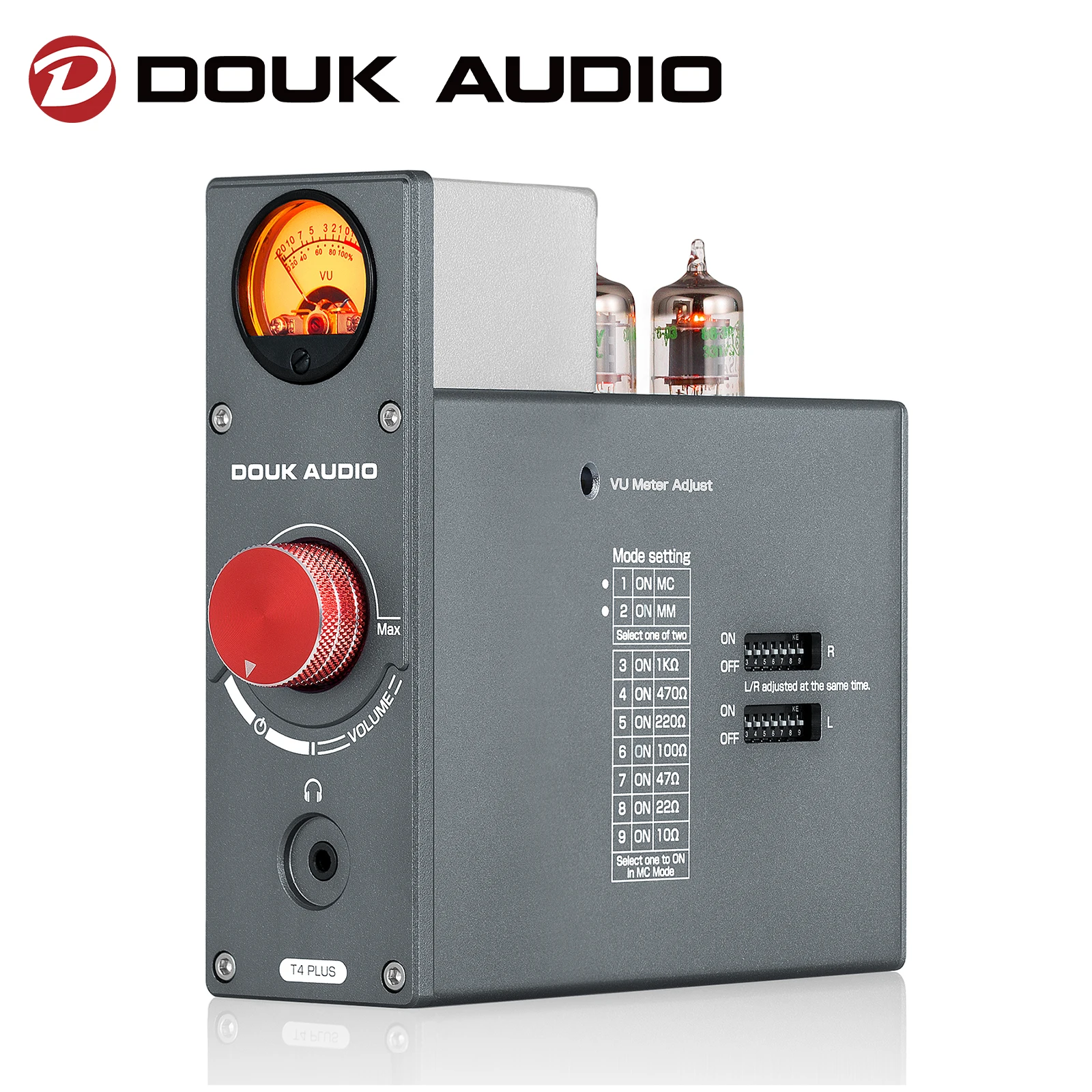 Douk Audio JAN5725 Tabung Vakum Phono Preamp untuk MM/MC Turntable Home Stereo Audio Preamp Headphone Amplifier dengan VU Meter