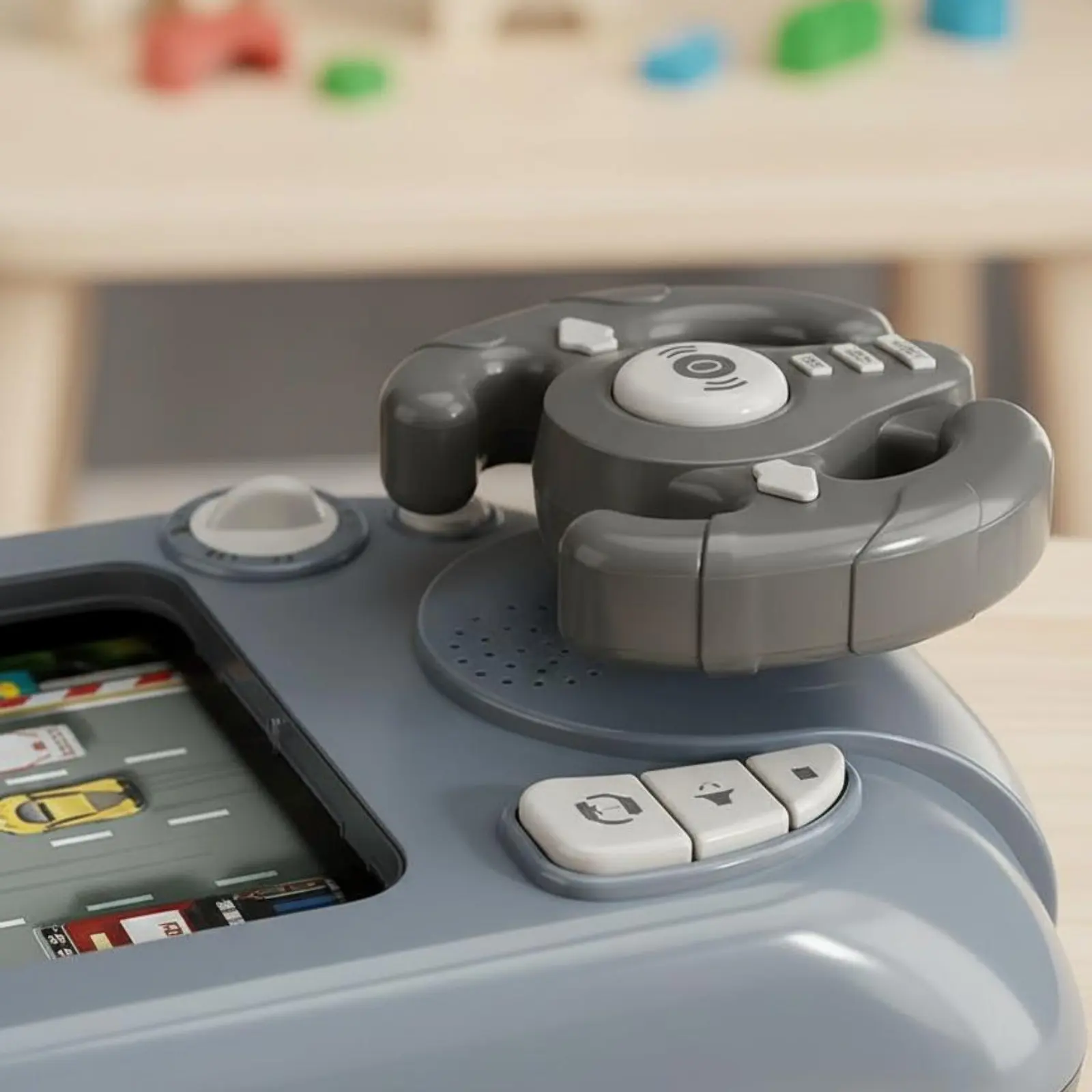 

Настольная гоночная игра-симулятор вождения автомобиля с рулем, светом и музыкой, развивающая игрушка-трасса с препятствиями