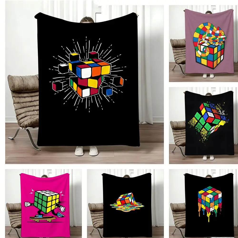 Art Illustration R-Rubik Cube Pop Throw Leichte 240g Flanelldecke, weich, hautfreundlich für die Sommerkühlung