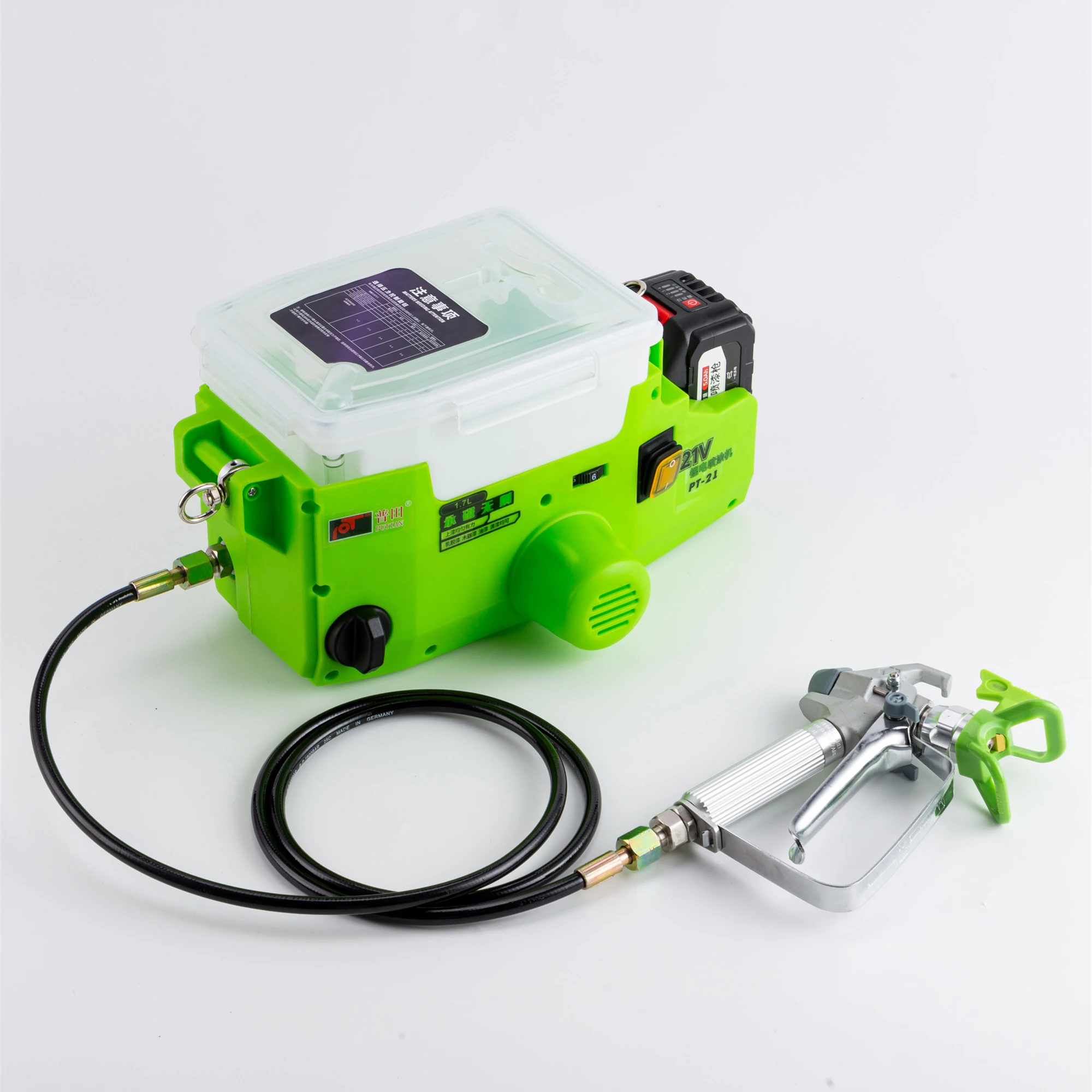 PT-21 High Pressure Professional DIY Backpack Spraying Machine Lithium Battery Brushed Motor 1.7L Capacity for Precision Coating