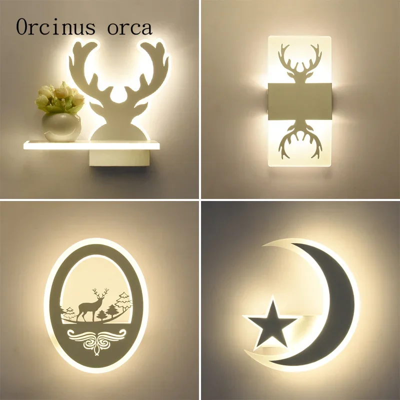 

Postmodern minimalism shadow wall lamp living room hallway bedroom bedside lamp creative personality animal LED wall lamp