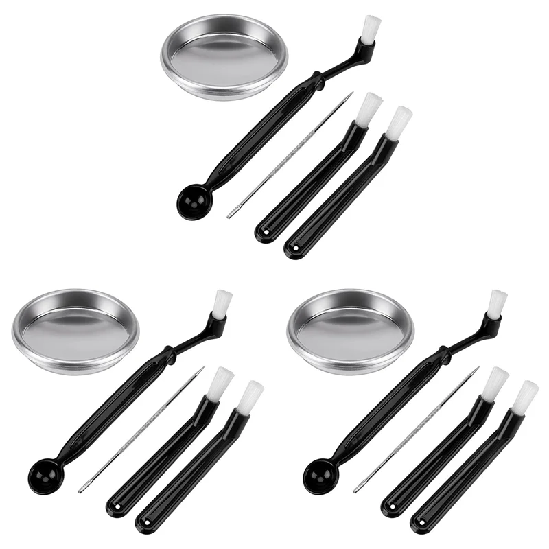 AB43-15 個コーヒーマシンブラシスプーンコーヒーグラインダーブラシコーヒーマシングループヘッドクリーニング金属ブラインドボウル