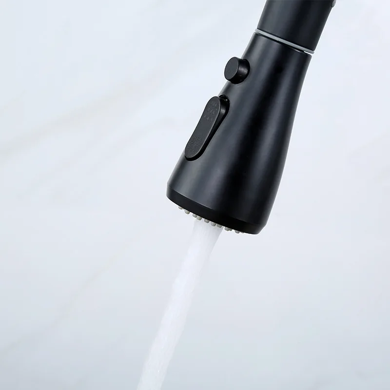 Blackend Spring Kitchen Faucet Pull out Side Sprayer Dual Spout Single Handle Mixer Tap Sink Faucet 360 Rotation Kitchen Faucets