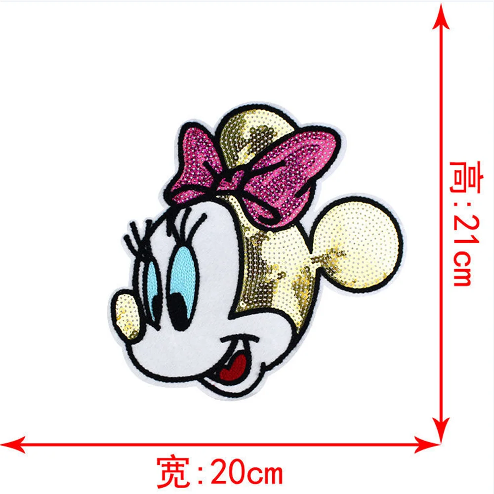 Cartoon Mickey Big Patch Embroidery Lace Pattern Decals Scrapbook Embossing Sewing Accessories Clothing DIY Embroidery Decor