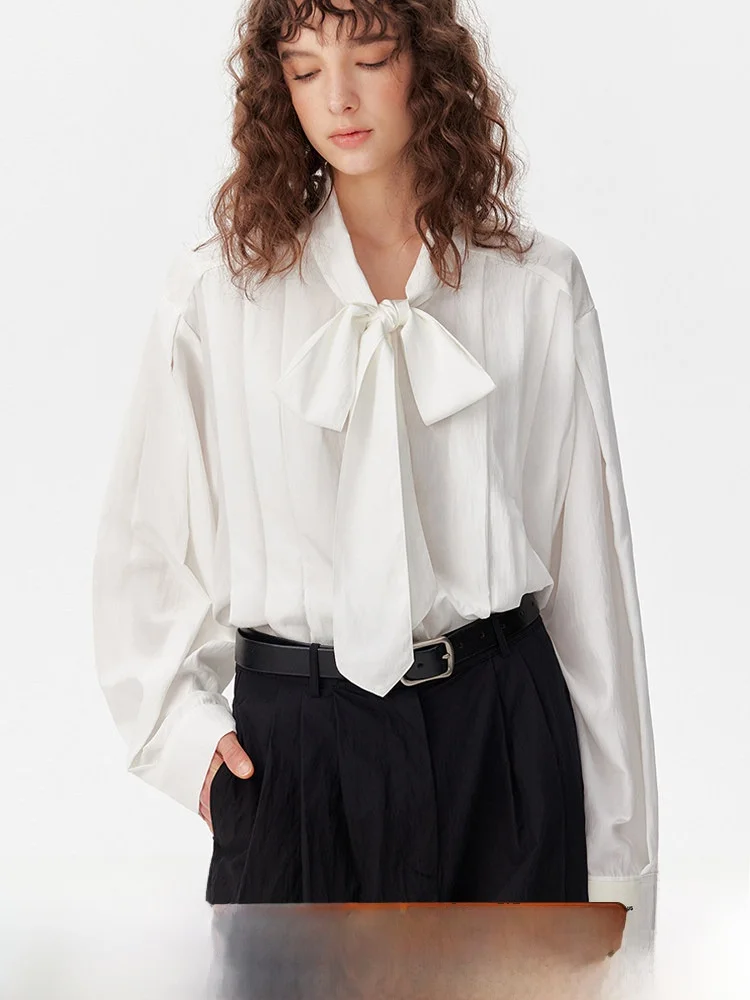 

plus l Tree Pattern Knot Sa irt Korean Sle Loose Fit Long Sve Women's Casual Breathable Top