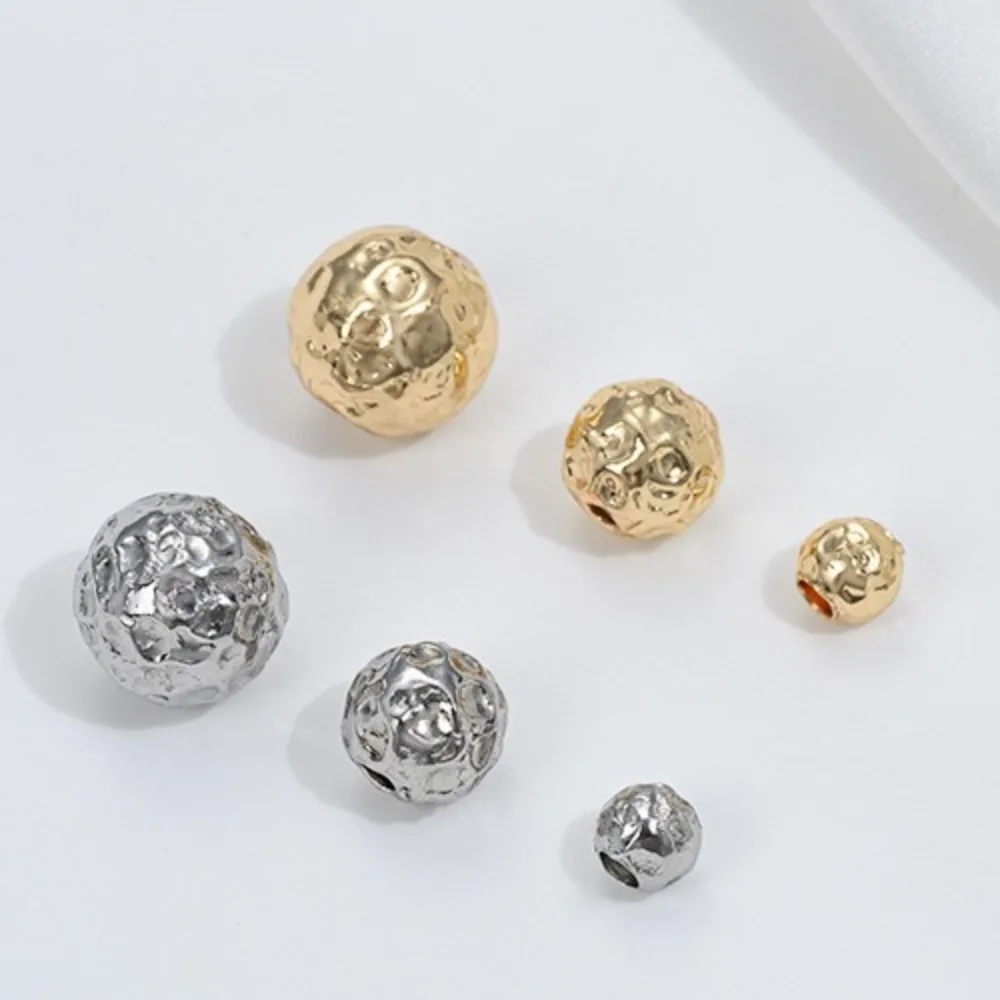 

Titanium Steel Hammer Fold Round Bead Meteorite Bead Stainless Steel Bead Diy Bracelet Necklace String Jewelry Accessories