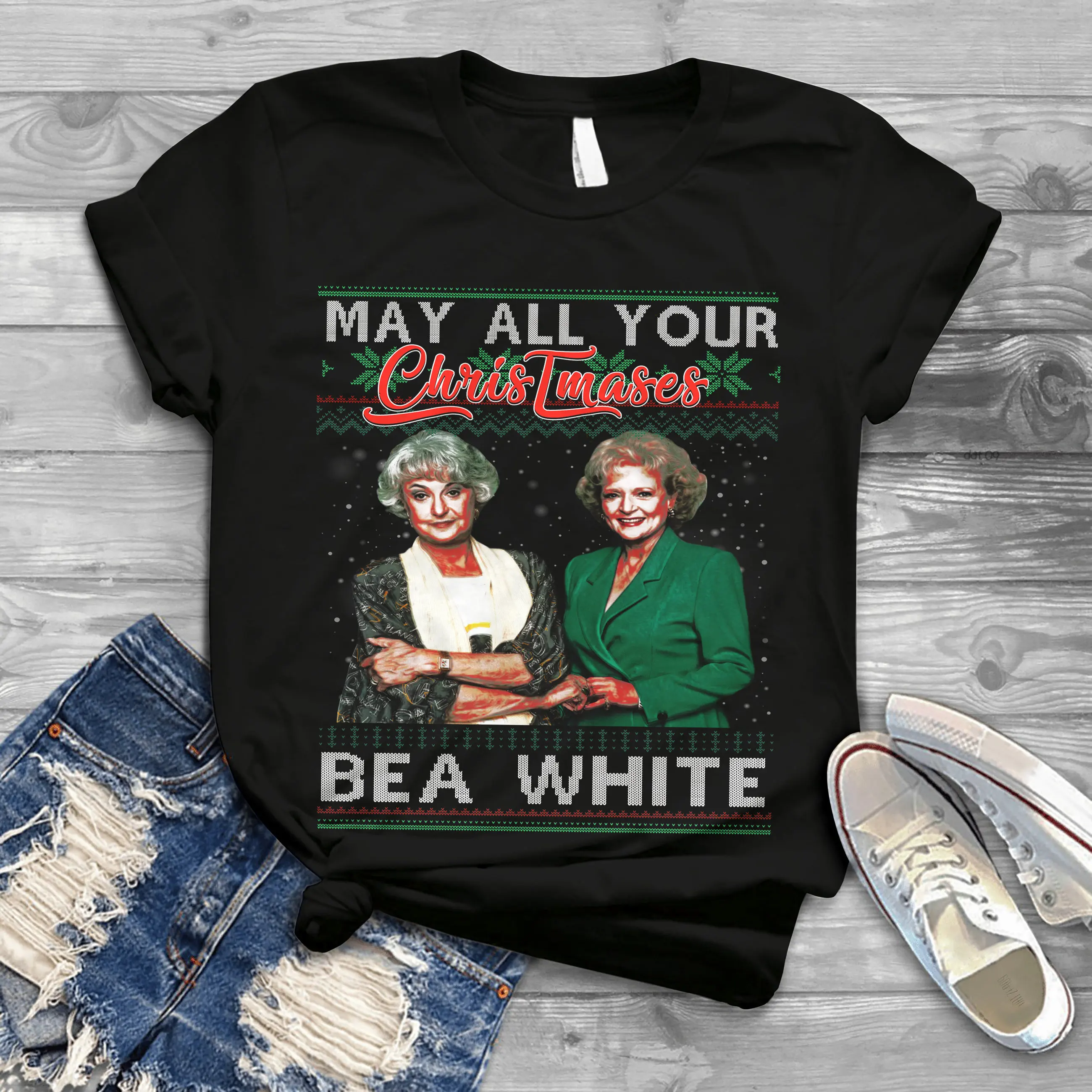 May All Your Christmases Bea White Golden Girls T-Shirt, The Golden Girls Shirt, Gift Tee For You And Your Friends