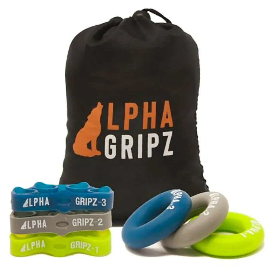 ألفا جريبز مجموعة كاملة الأصلي قبضة اليد موسع المدرب تقوية الساعد التمارين تجريب لأشرطة مقاومة الأصابع #1
