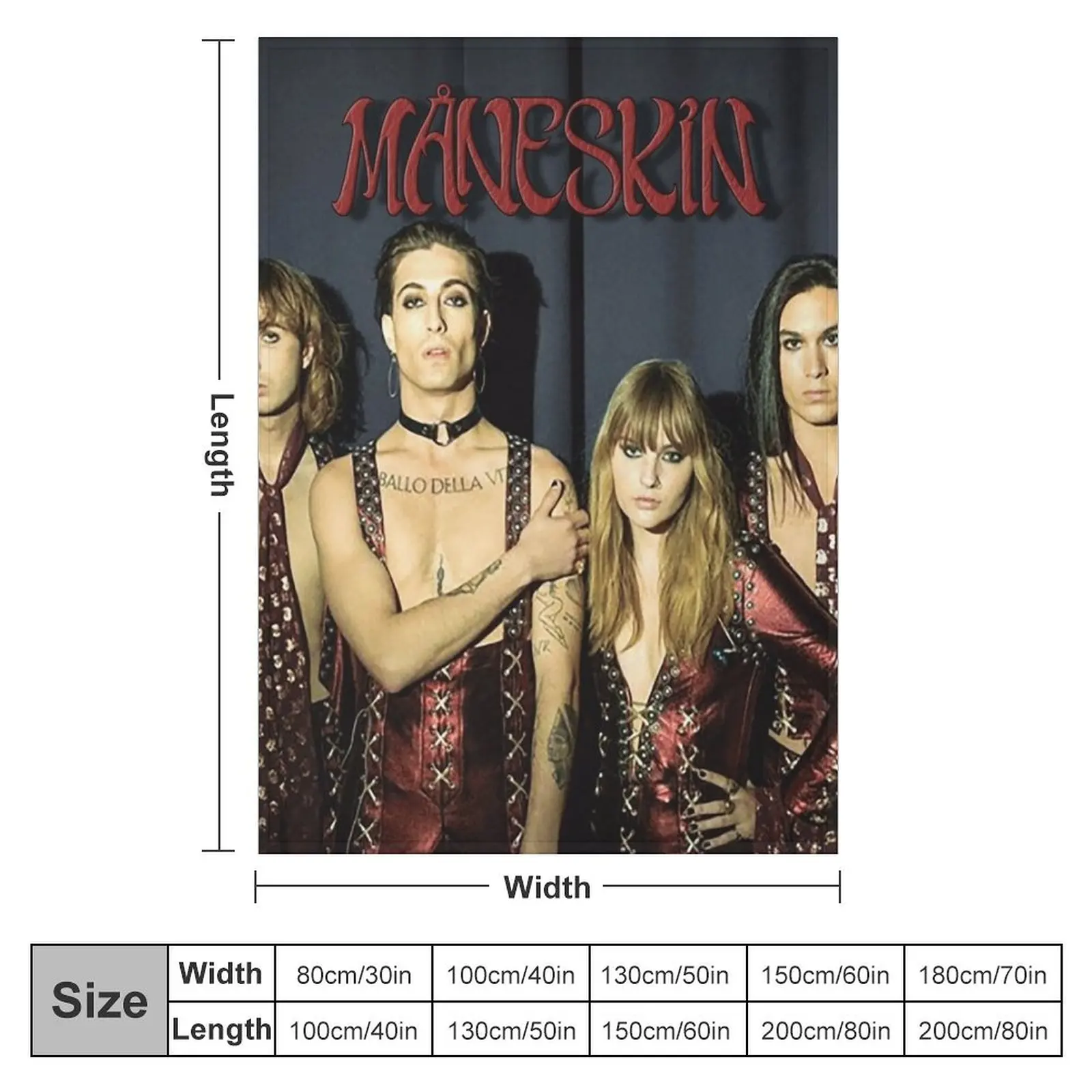 M?neskin Maneskin Italy Winners Eurovision Song Contest 2021 Zitti e buoni Throw Blanket Thins Sleeping Bag Blankets