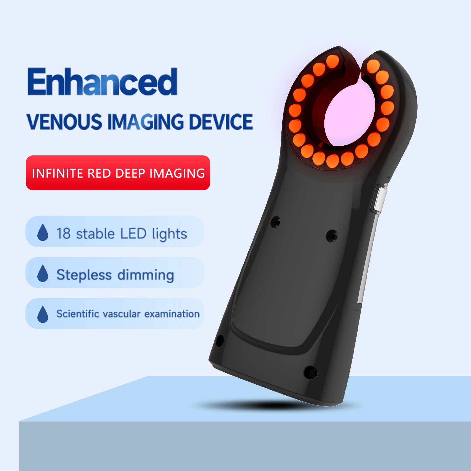 AiQUE Infrared Vein Locator Portable Medical Vein Finder Machine Nurse Injection Helper Handheld Emergency Vein Viewer for Home