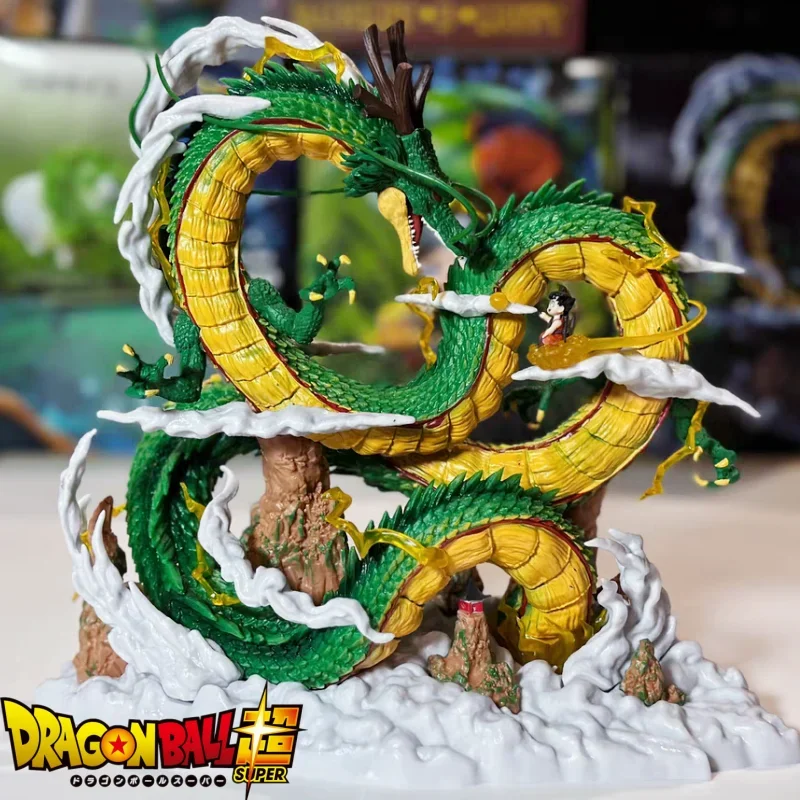 22cm Yoyo Dragon Ball Shenlong And Little Goku Wishing Dragon Model Statue Figure Animation Peripherals Ornaments Mold Gift Toy