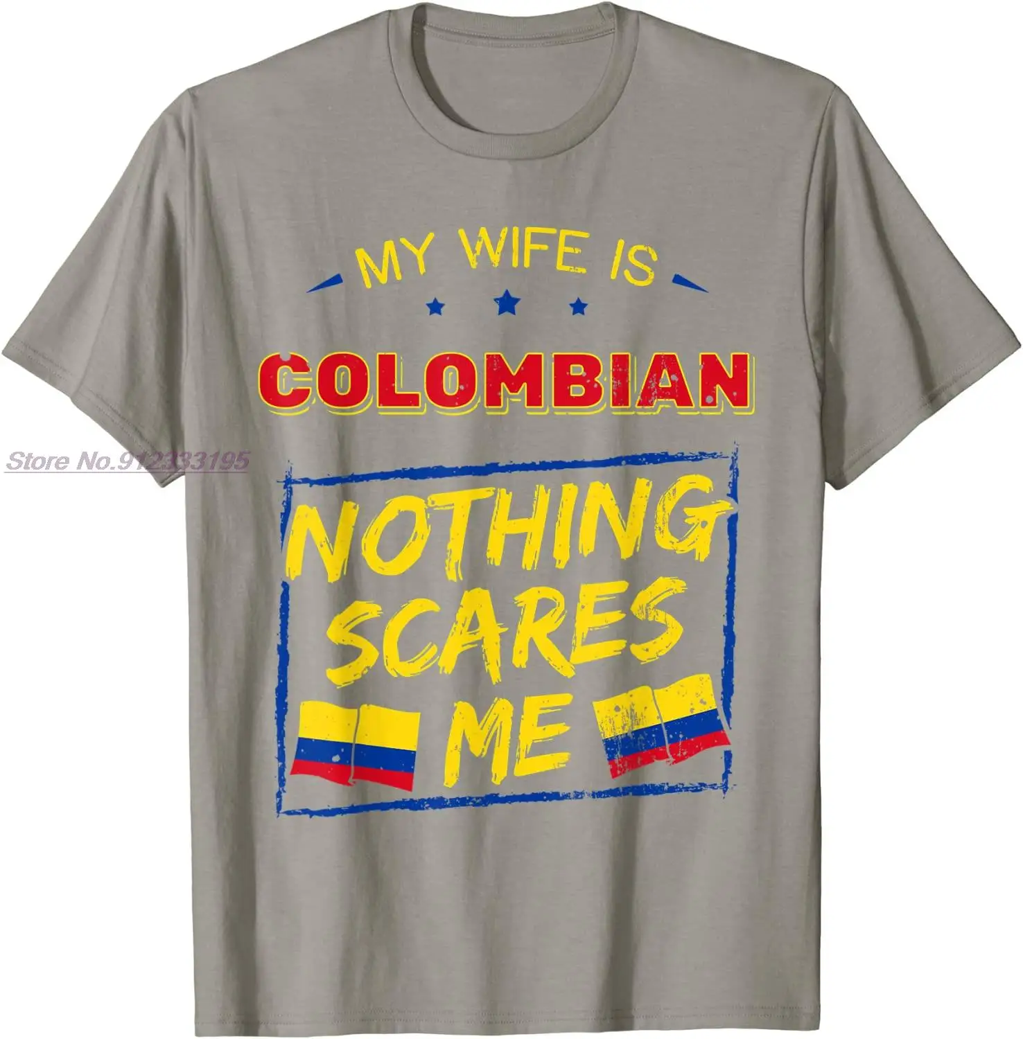 My Wife Is Colombian Republic of Colombia Heritage Flag T-Shirt