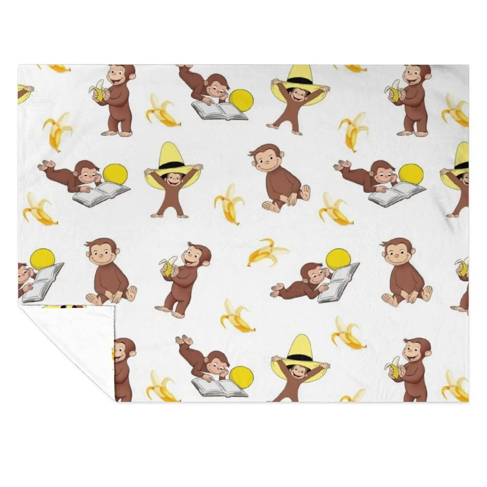 

George the curious monkey cartoon for kids pack Throw Blanket sofa bed For Baby Cute Plaid Polar Blankets