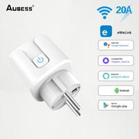 AUBESS Smart Socket EWelink/Tuya WiFi 16/20A EU Smart Plug Power Monitoring Timing Outlet Alexa Google Home Alice Voice Control