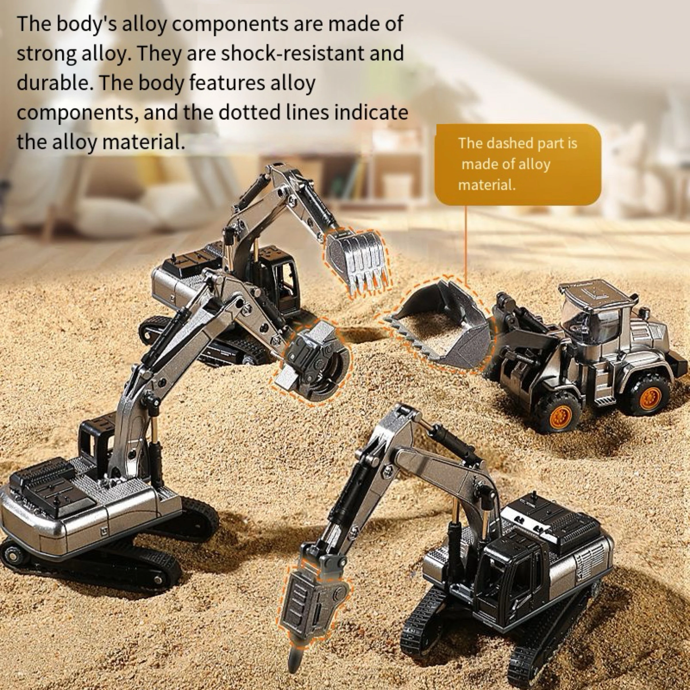 1:70 5 Styles Mini Black Alloy Engineering Diecast Construction Vehicle Excavator Driller Bulldozer Toys for Children Boys Gift