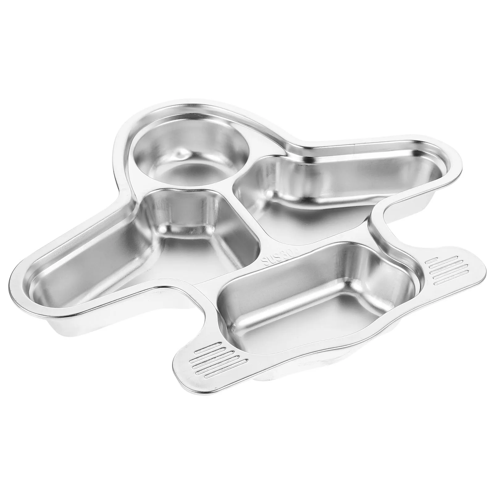 

1Pcs Stainless Steel Divided Plate Smooth Edge Cartoon Dinner Plate School Food Serving Tray Healthy Lunch