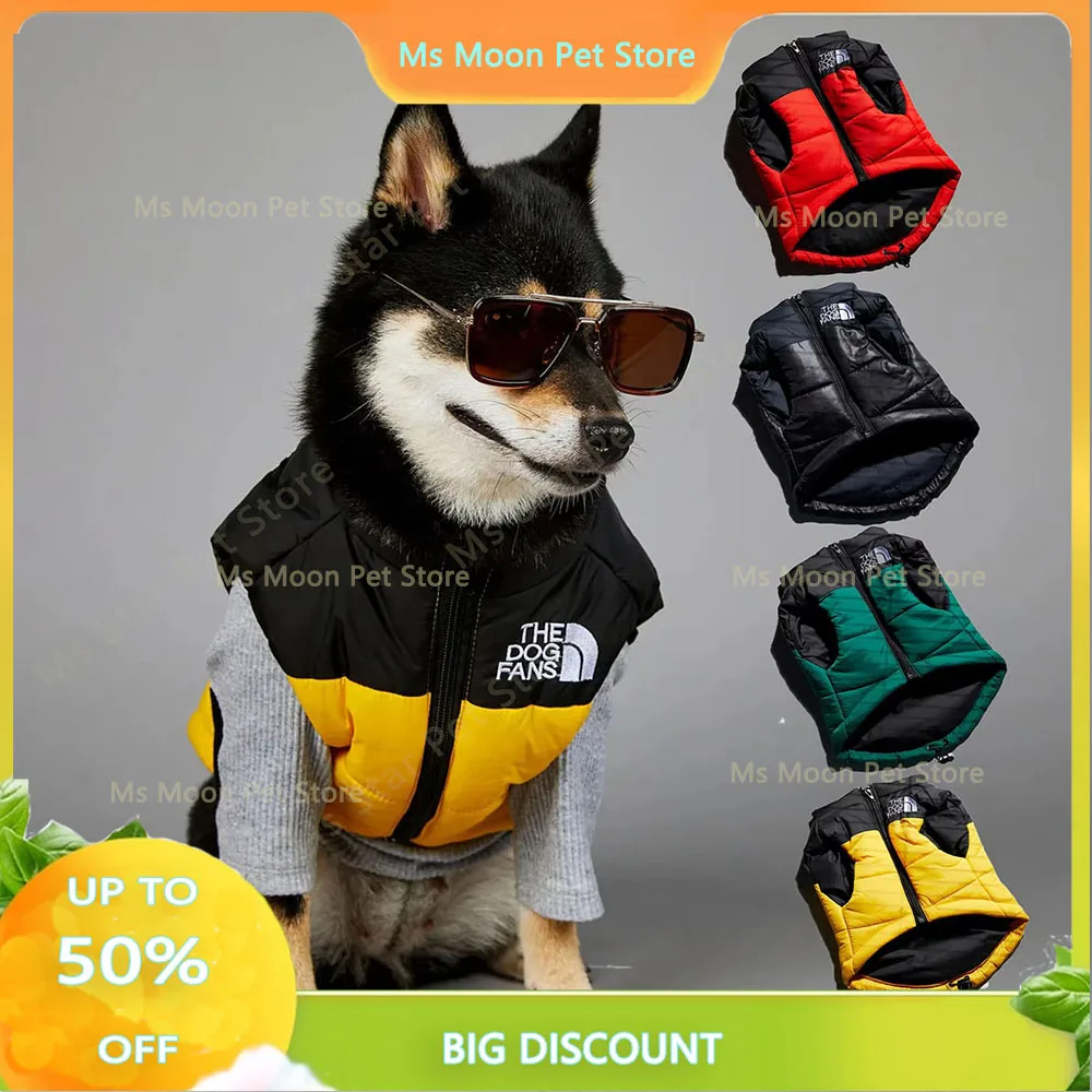 

Dog Face Large Dog Winter Warm Raincoat Anti Pet Cotton Clothing Windproof Rainproof Dog Coat