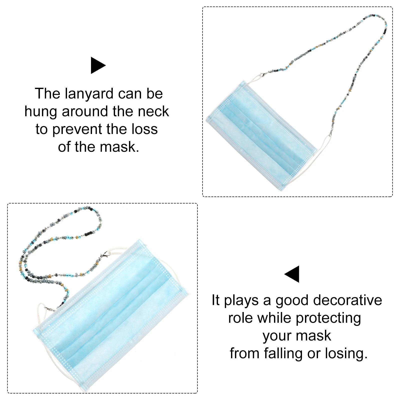 

2pcs 50Cm Chains Anti-Slip Beaded Glasses For Women Face Lanyard Anti-Lost Glasses Chain Sunglasses Chain Eyeglass Chains Mask