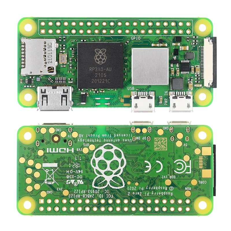 Raspberry Pi Zero 2 W Quad-core 64-bit Cortex-A53 Bluetooth BLE & WiFi Pi Zero 2 Pi 0 Optional Case Power Supply Heatsinks