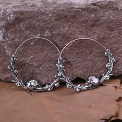 Gothic Creative Design Skull Hoop Earrings Never Fade Quality Stainless Steel Earring Unisex Punk Hip Hop Party Jewelry
