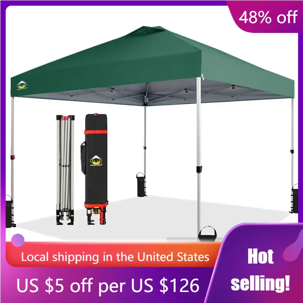 

Tourist Tent 8 Stakes Camping Accessories Outdoor Waterproof Awning 10x10 Pop Up Canopy Outdoor Shade Mesh 4 Ropes Forest Green