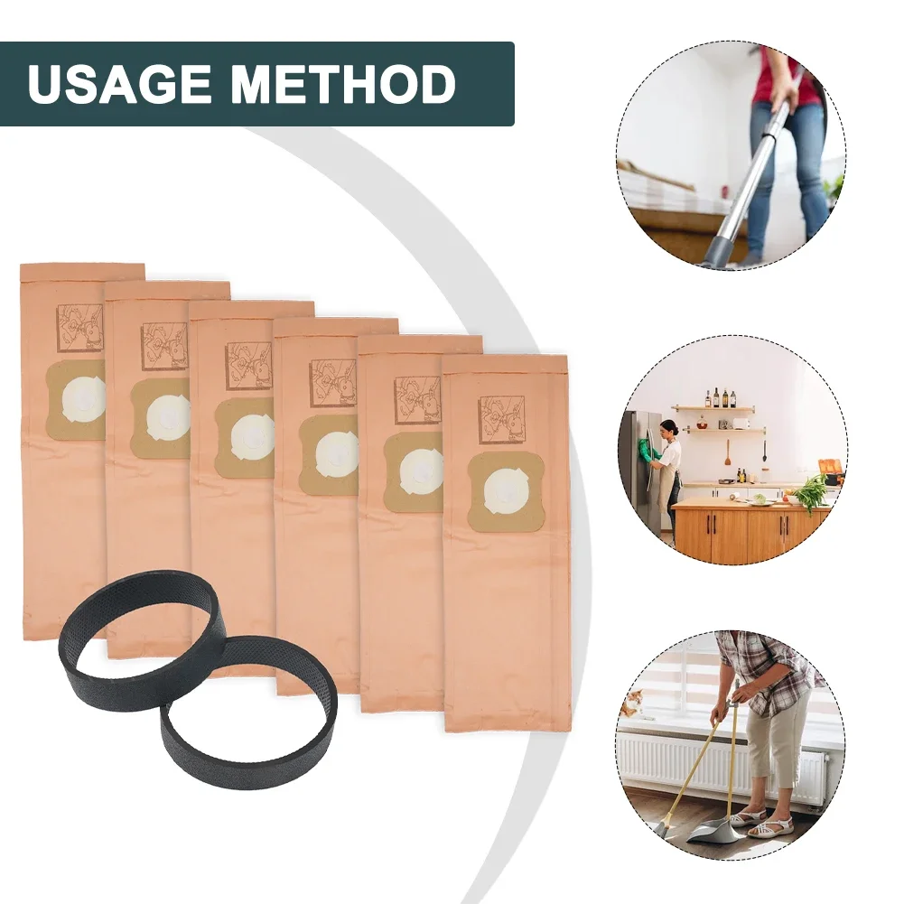 

Sustainable Cleaning Solution Includes a Total of 8 Essential Components (6 Dust Bags + 2 Belts) for Your Vacuums
