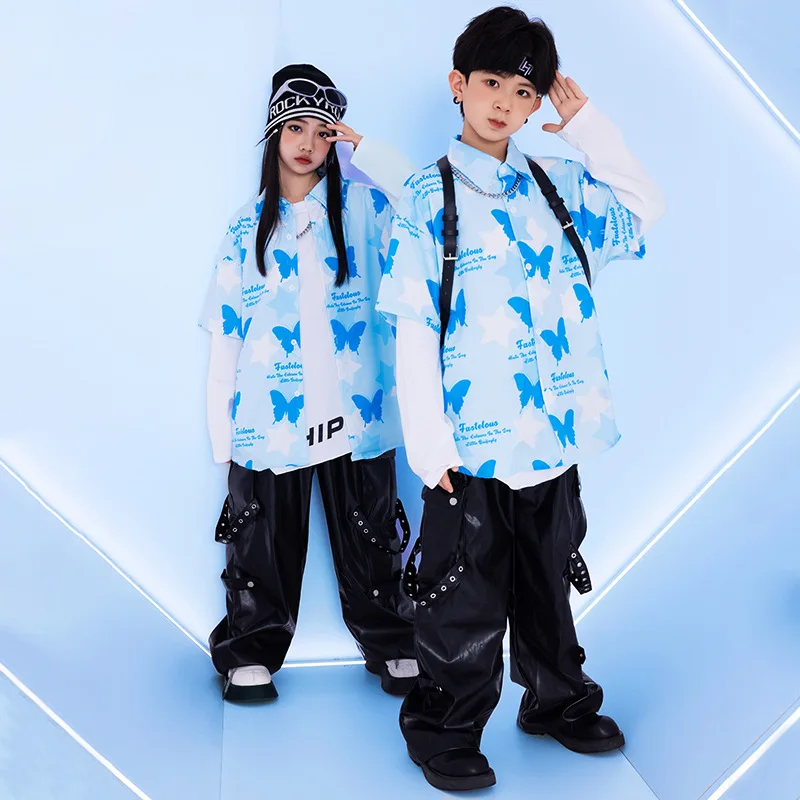 Kinder Hip-Hop Performance Kostüm Jungen Drum Kit Performance Mädchen gebratene Straße Jazz Tanz Hong Kong Stil Suithiphop fashion b