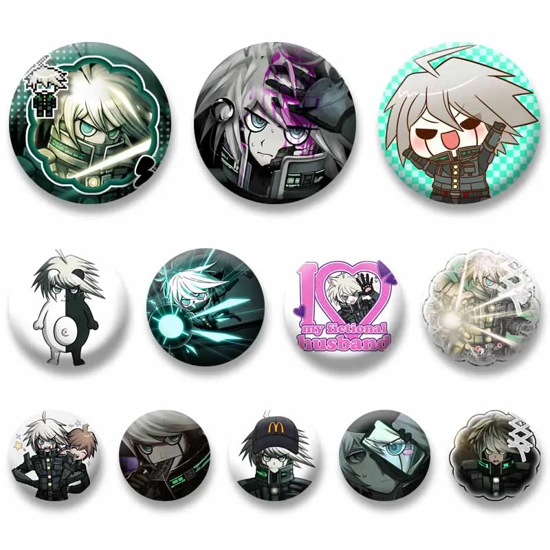 Game Character Kiibo Round Snap-in Brooches Cartoon Figure K1-B0 Lapel Pins Fan Collection Badge Accessories Jewelry Gifts Toys