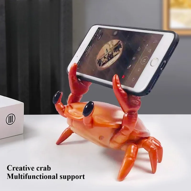 

mobile phone holder desktop ornaments decorative gifts 1pc crab modeling weightlifting mobile phone holder, pen holder glasses