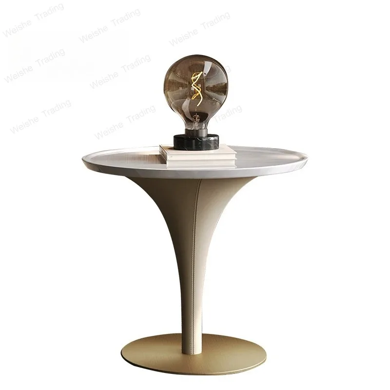Light luxury natural marble corner few living room balcony minimalist luxury stone round edge few