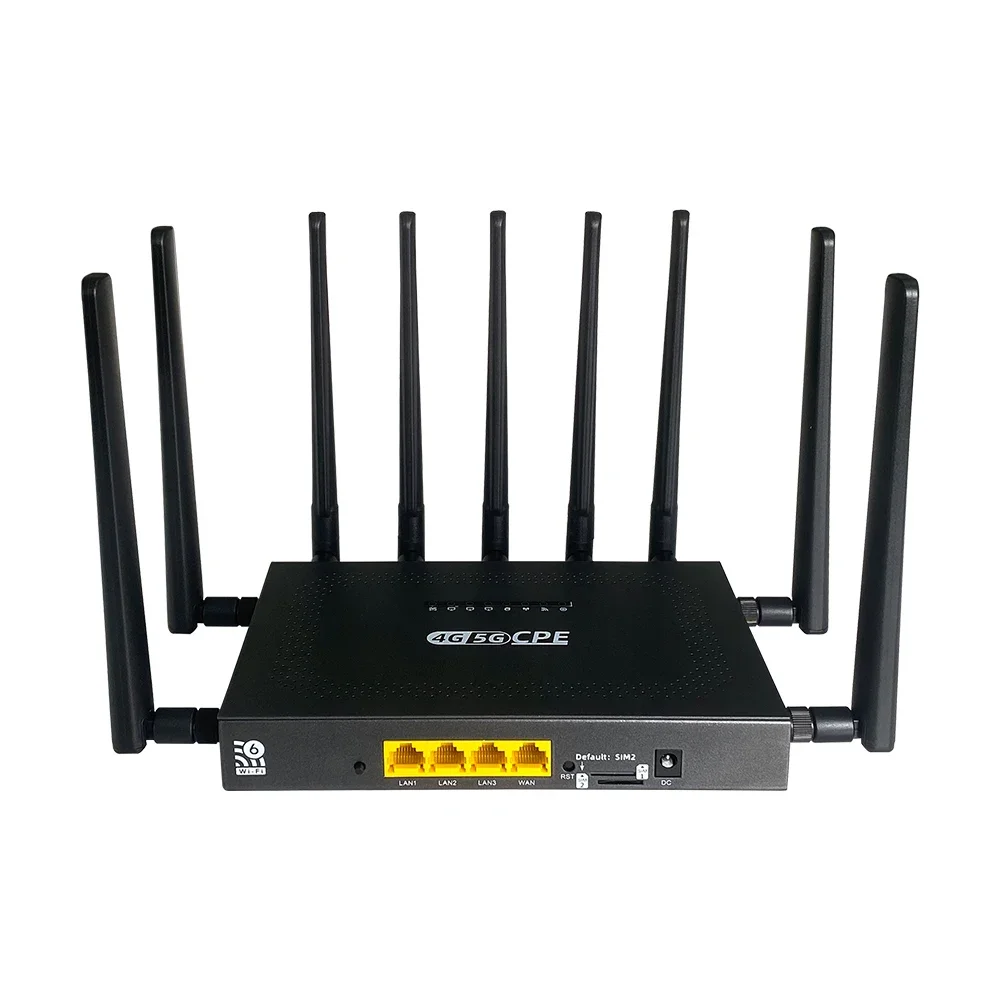 ZBT 5G Router WiFi6 3000Mbps Wifi Sim Card Gigabit LAN 1000Mbs 2.4GHz 5Ghz Dual Band 8 Antenna 5G NSA+SA 4×4 MIMO Home Office