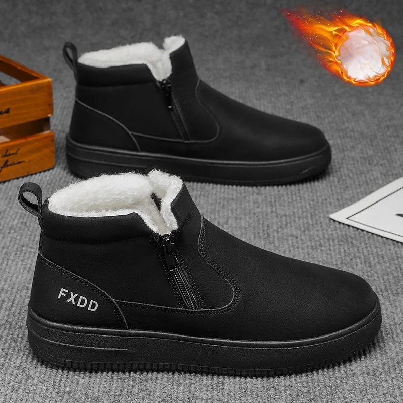 جديد الرجال الشتاء أحذية عمل الحرارية اصطف عالية أعلى أحذية الثلوج مكتنزة وحيد عدم الانزلاق مقاوم للماء الدافئة حذاء من الجلد الأحذية في الهواء الطلق