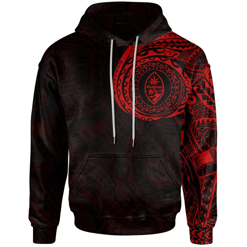 3D Print Maoris Polynesian Tattoo Hoodies Men Polynesian Flag Totem Graphic Hooded Sweatshirt Fashion Cool Pullovers Hoodie Tops