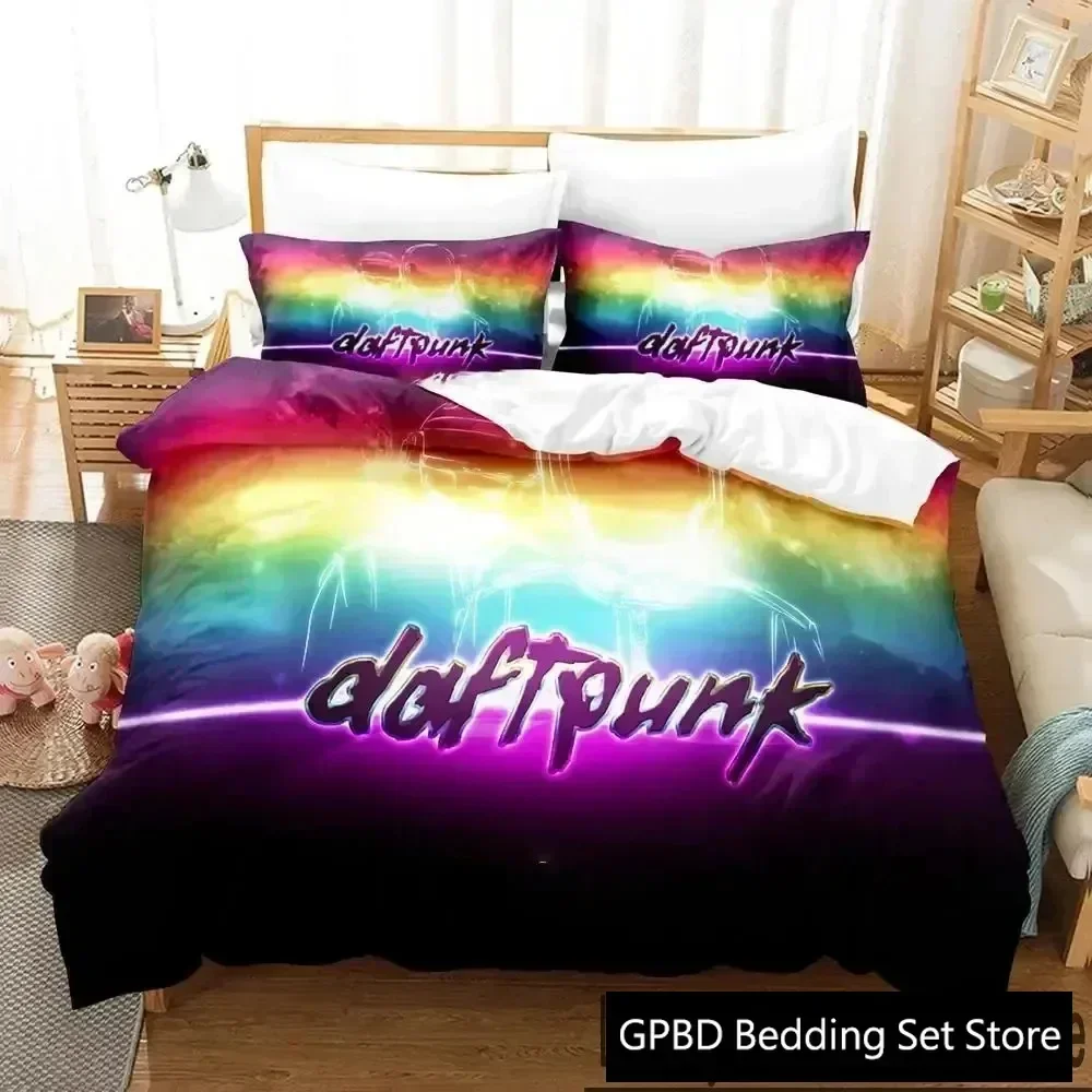 

Luxury New 3D Print Daft Punk Bedding Set Duvet Cover Bed Set Quilt Cover Pillowcase king Queen Size Boys Adult Bedding Set