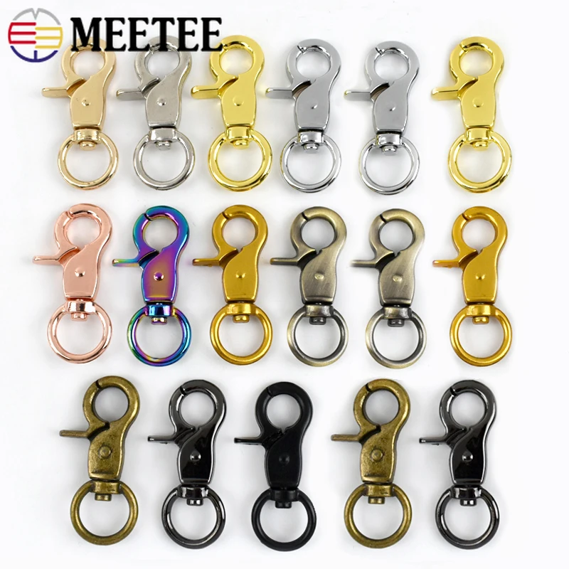 

5-20Pcs Meetee 10/13mm Swivel Lobster Clasp Bag Strap Metal Buckles Keychain Snap Hook Webbing Carabiner Pet Leash Trigger Clip