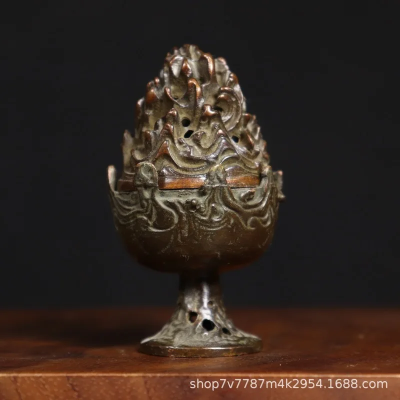 Purple copper handicrafts, imitation Han-style Boshan incense burner, home decoration ornaments
