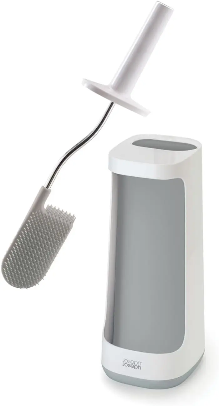 

Plus - Smart Hygienic Silicone Toilet Brush with Storage Bay Caddy, flexible, anti-drip, anti-clog
