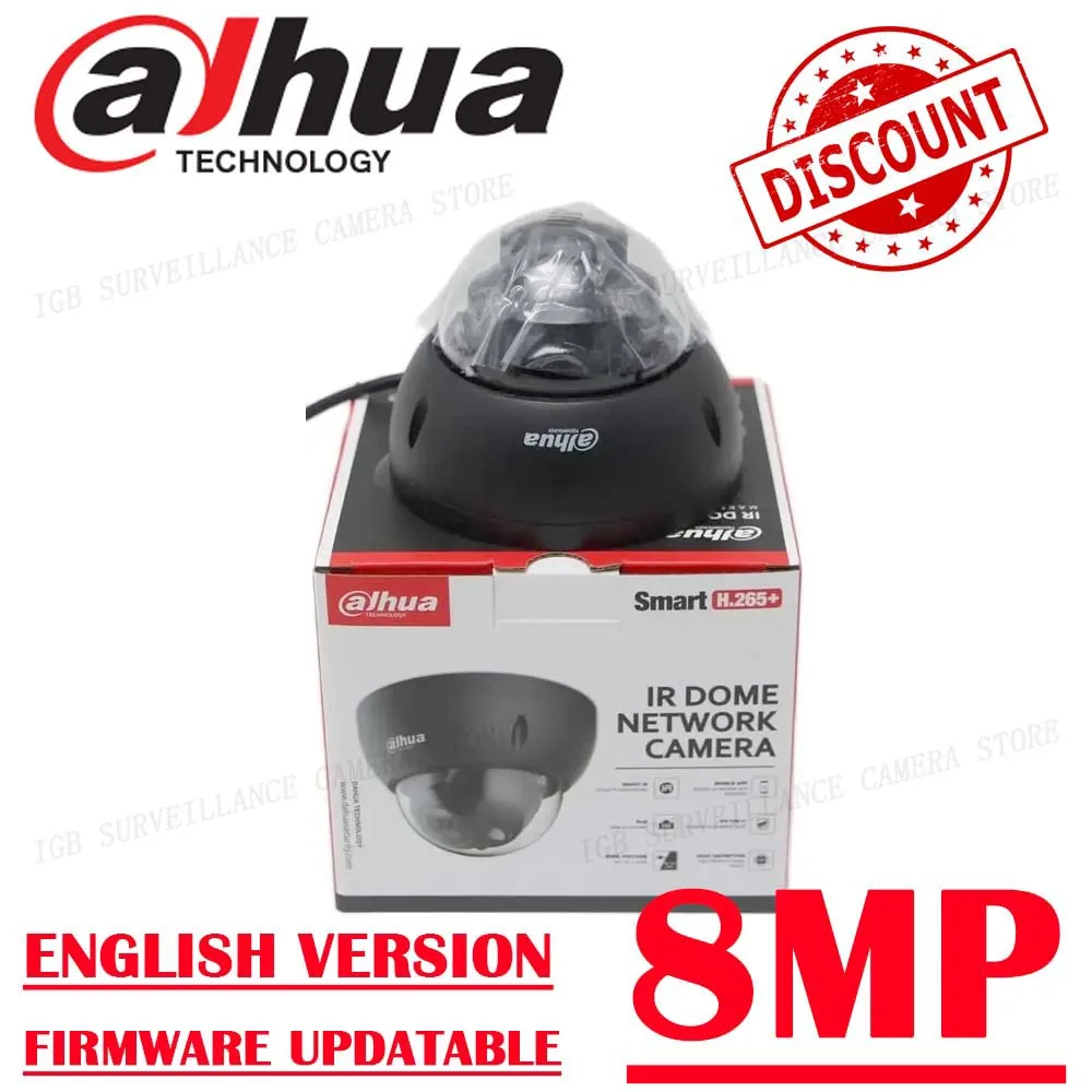 

Dahua IPC-HDBW2831R-ZS-S2 8MP POE IP Camera IR 40m Motorized Vari-focal Lens IP67 IK10 Dome Network Starlight