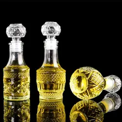 1Pcs 50ml Transparent Small Empty Spirit Whisky Wine Bottle Mini Glass Alcohol Liquor Bottles With Screw Cap Whiskey Decanter