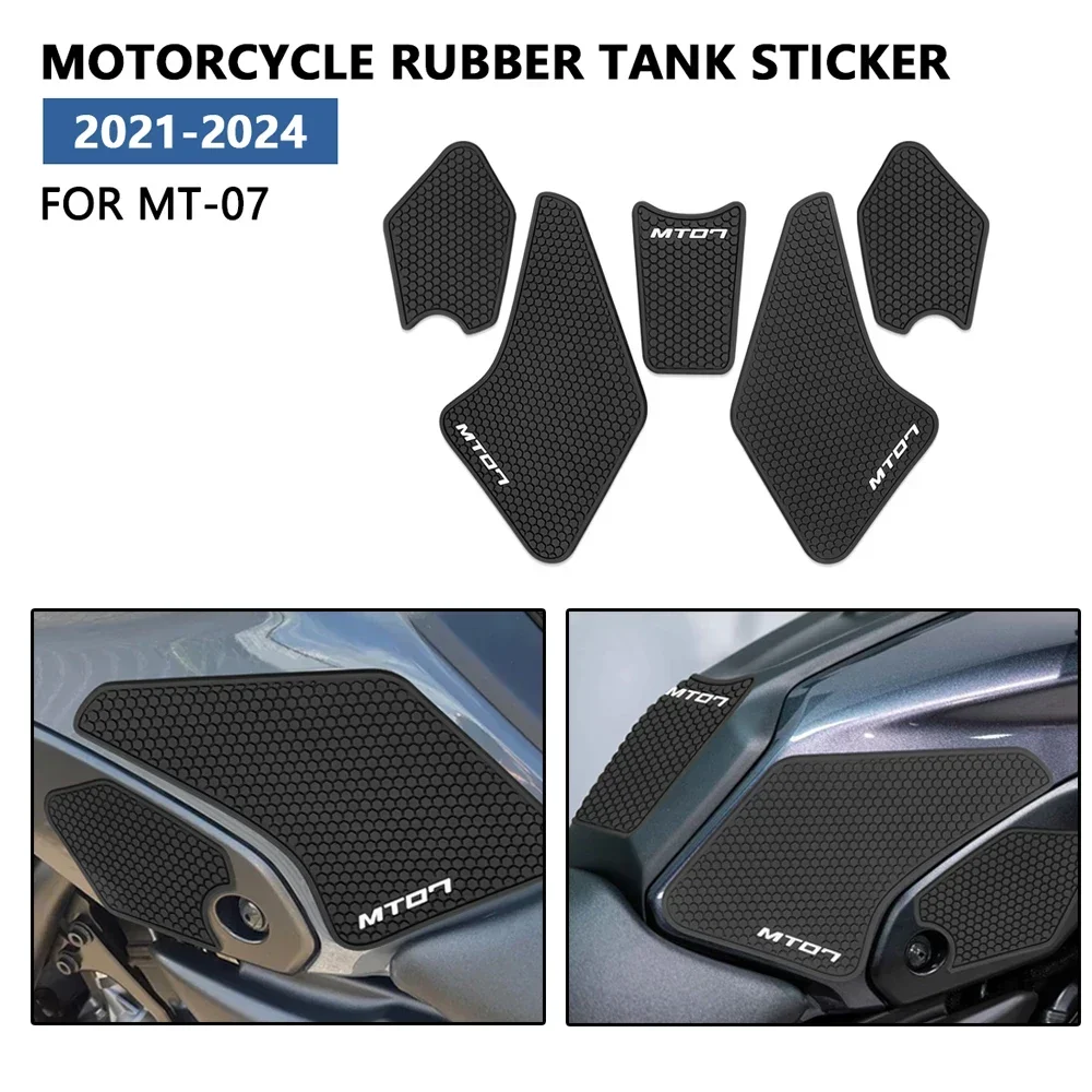 

For mt 07 MT07 MT-07 2021 2022 2023 2024 Motorcycle Accessories Tank Traction Pad Anti Slip Sticker Gas Knee Grip Protector