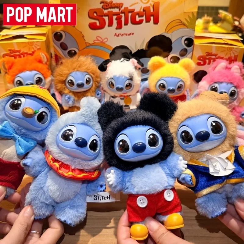 

POPMART Disney Stitch Adventure Series Vinyl & Plush Keychain Blind Box Lovely Time Travel Doll Collectible Bag Charm Xmas Gift