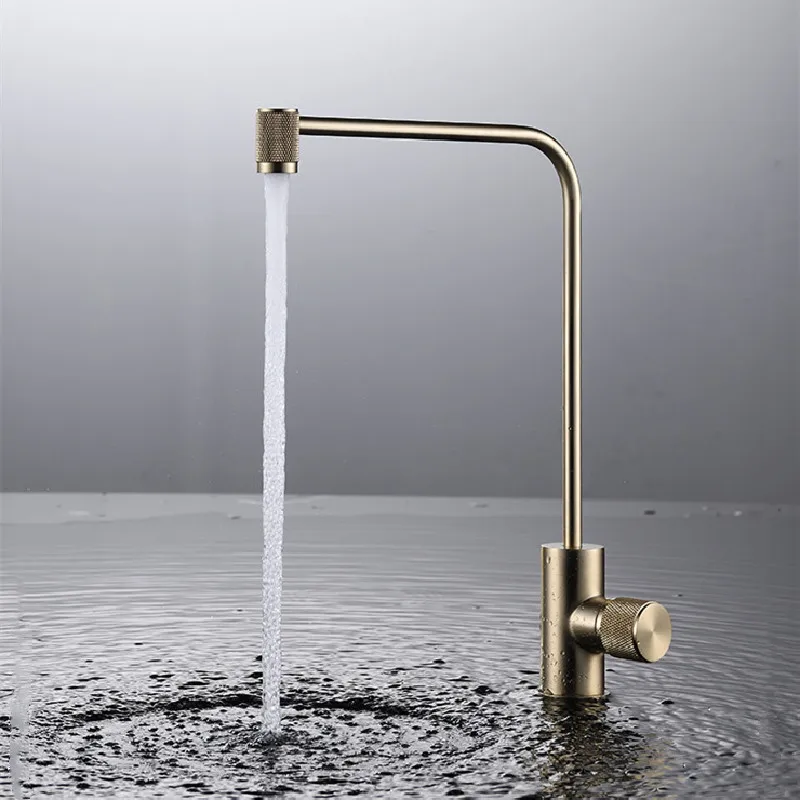 

Filter Kitchen Faucets Direct Function Drinking Water Single Cold Handle Brass Pure Sink Mixer Tap Rotate Gun Grey/Brushed Gold