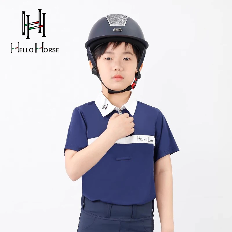 266.4 سنتيمتر التنين الأطفال الفروسية تي شيرت عادية تنفس قصيرة الأكمام ملابس الفروسية الفتيات ركوب ارتداء متسابق المعدات #6