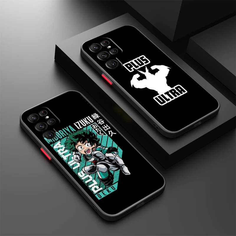 

Anime My Hero A-Academia For Samsung S24 S23 S22 S21 S20 S10 FE Note 20 10 Ultra Lite Plus Frosted Translucent Phone Case