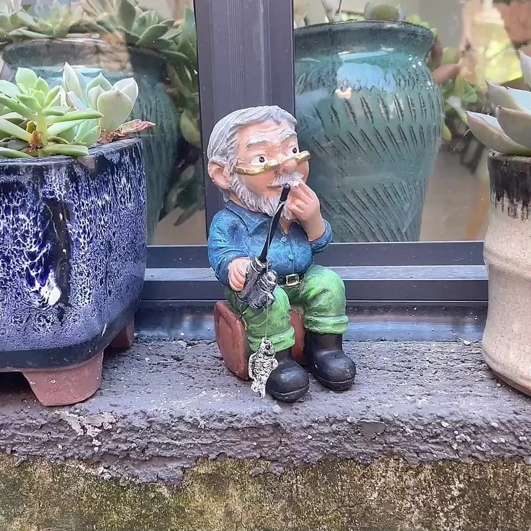 

Resin Figurine Fishing Man Statue Decorative Collectible Sculpture for Decoration Garden Supplies Sea Art Crafts Decorations Roc