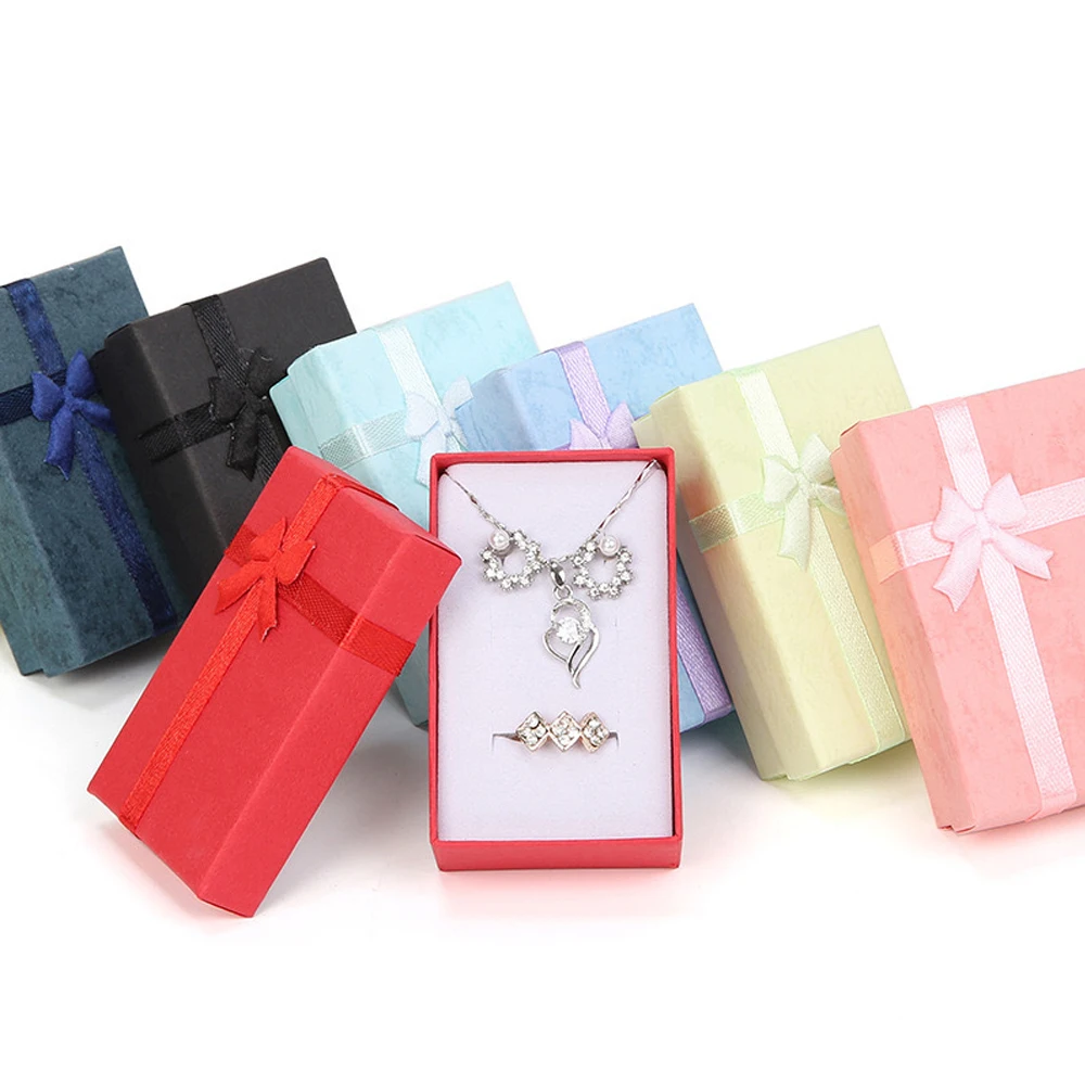 

Набор из 5 шт. подарочных коробок для украшений 8x5 см: для колец, подвесок, серег, ожерелий, с губкой, для хранения и демонстрации