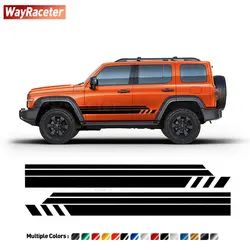 2 Pcs Matte Black Door Side Stripes Sticker Off Road Sport Vinyl Decal For GWM Tank 300 Great Wall 2023 2024 2025 Accessories