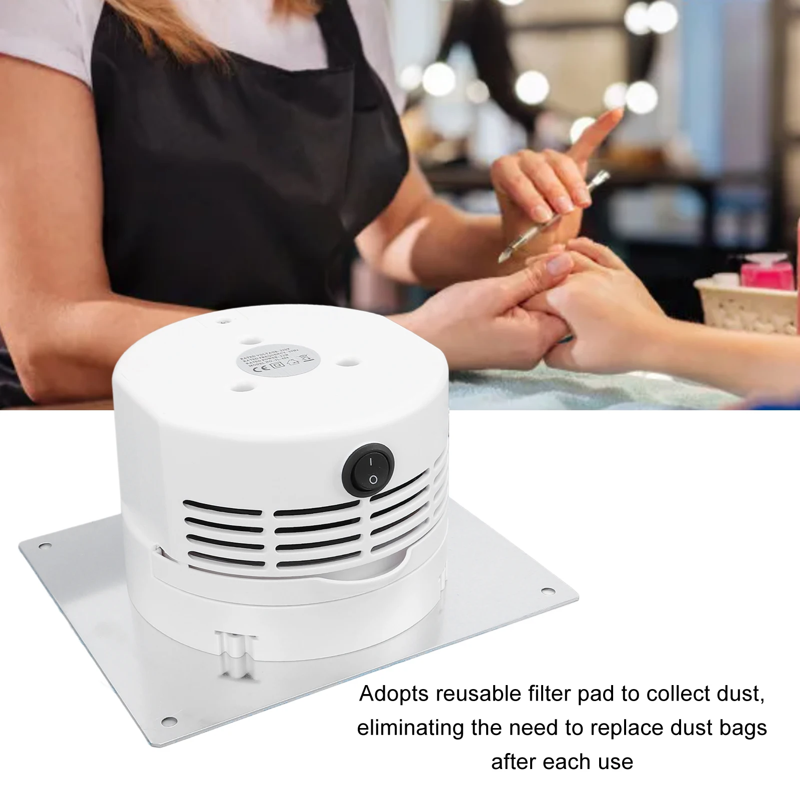 Maszyna do zbierania pyłu do paznokci Odciąg do paznokci Narzędzie do manicure Cicha praca Mocowanie podtynkowe Mocny lekki do salonu paznokci