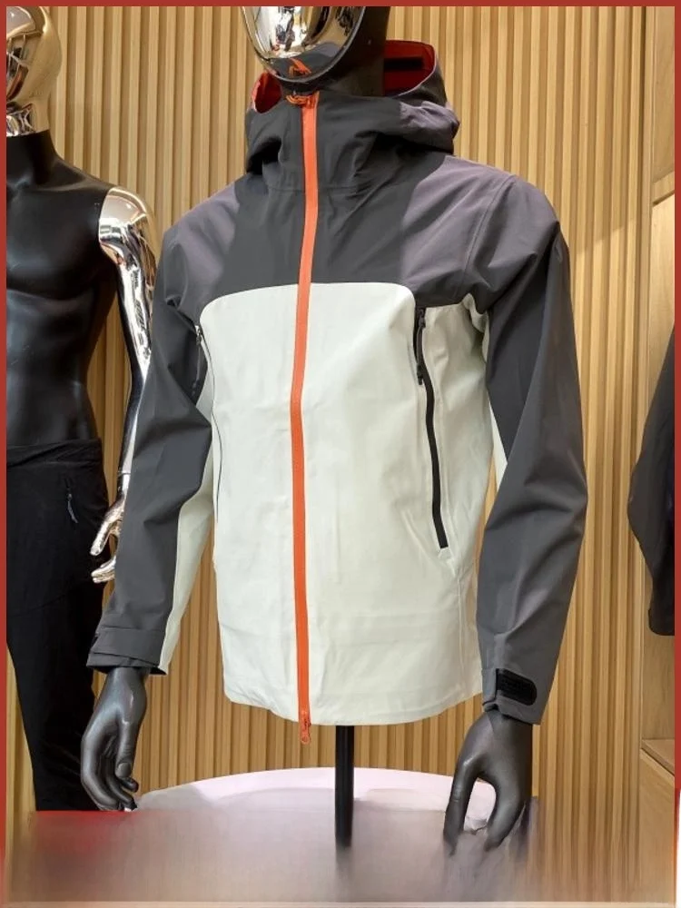 

Outdoor Men's Hard ell Windproof Waterproof Hooded Jaet Stand Fit Spring Autumn Nylon Fiber Youth Trend Outerwear